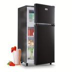 WANAI Mini Fridge with Freezer, 3.5 Cu.Ft Compact Refrigerator Freezer-on-Top Double Door, 7 Adjustable Thermostat, Small Freestanding for Bedroom Office Dorm Apartment