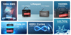 12V 150AH MAX LiFePO4 Battery, Deep Cycle Rechargeable Lithium Battery, Built-in 100ah BMS, Long Service Life, High Power, Very Suitable for RV, Solar Energy, Camping Use