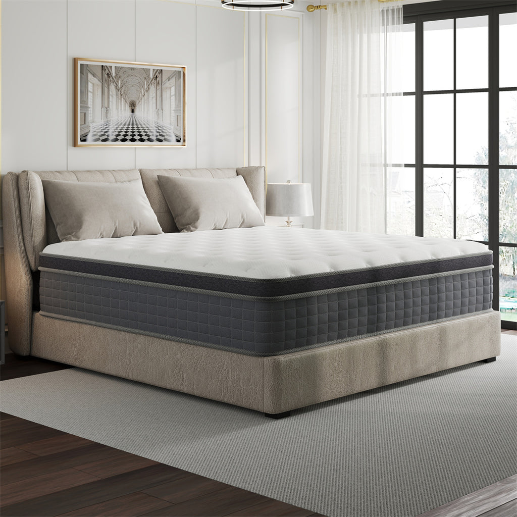 10" 12" 14" Twin Full Queen King Size Mattress In a box Memory Foam Hybrid Pocket Spring Medium Firm Luxury Bed