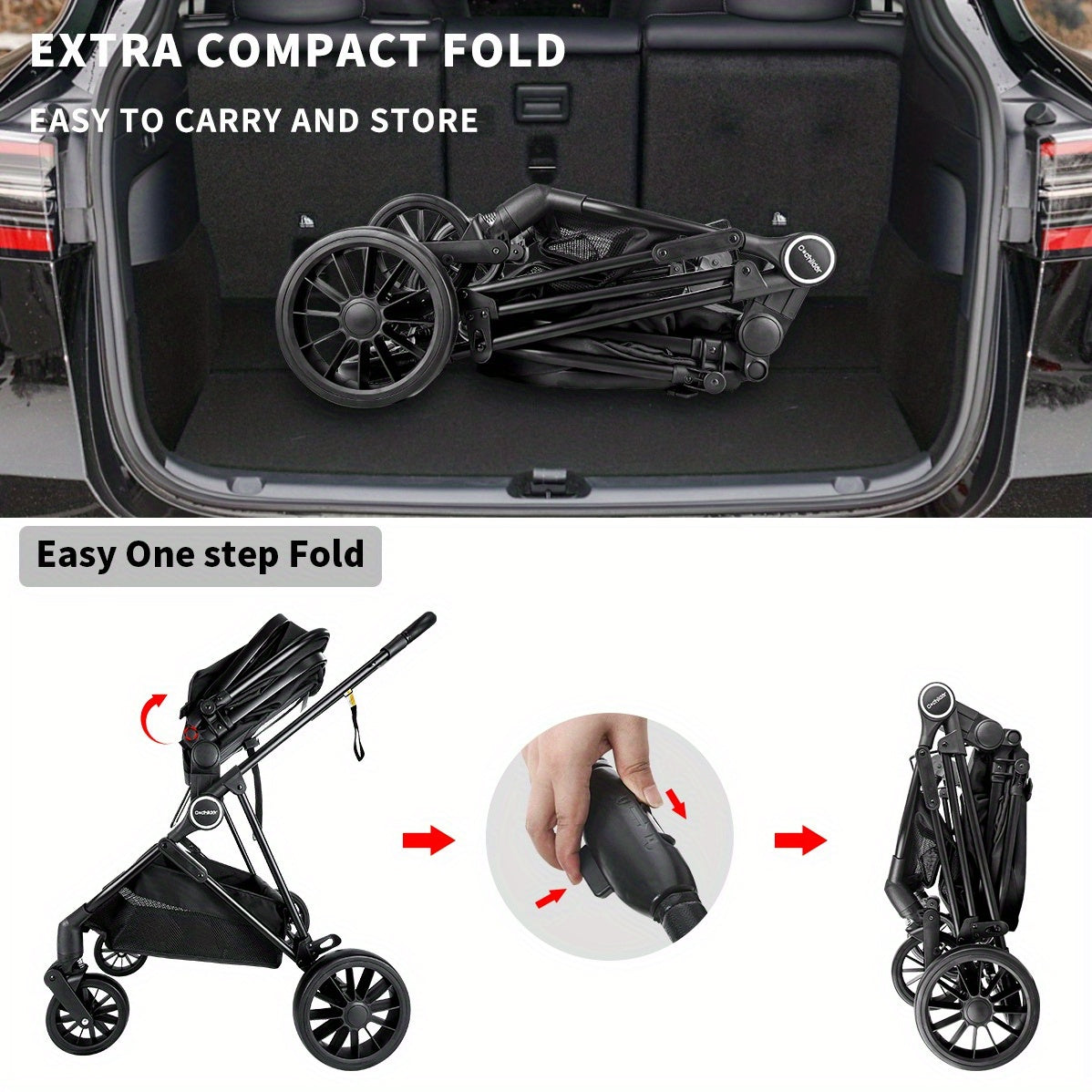 Cochildor 2-In-1 Convertible Foldable Infant Baby Stroller with Reversible Seat And Large Canopy, Mult Position Recline, Canopy with Pop Out Sun Visor And More Umbrella Stroller for Travel, Extra Storage, Spacious Seat, Removable Footmuff