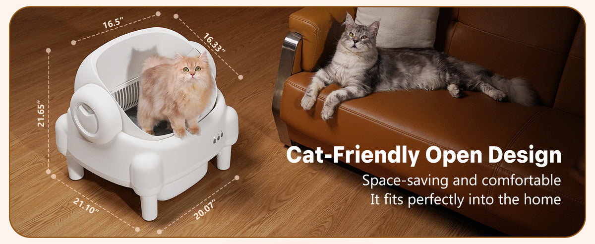 Self Cleaning Cat Litter Box, Automatic Kitty Litter Boxes For Multiple Cats, Built In Ambient Light, Double Odor Removal Safety Protection With App Control, Contain 1 Rolls Liners Bags And 1 Brush, Ideal For Helloween And Chritsmas Gift