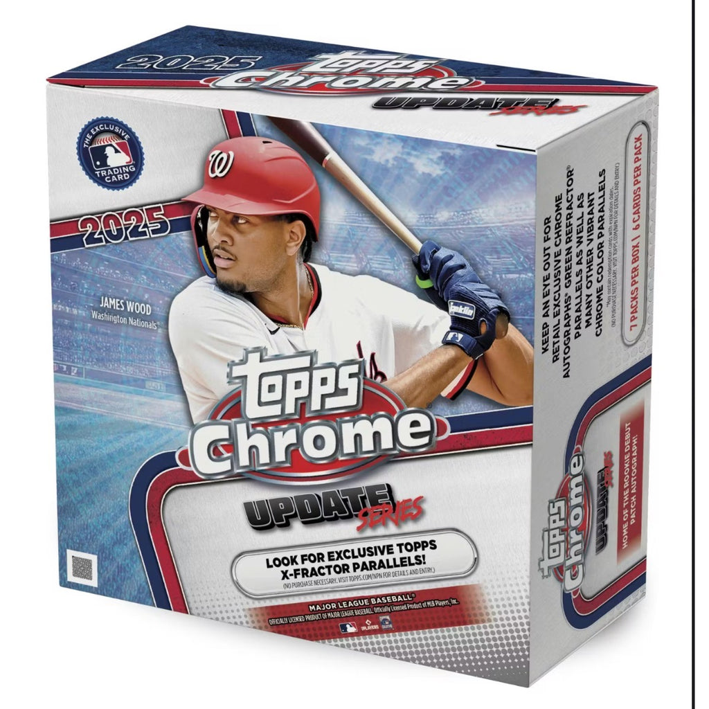 2025 Topps Chrome Update Baseball Sealed Mega Box+2025 Topps Chrome Baseball Hobby Pack