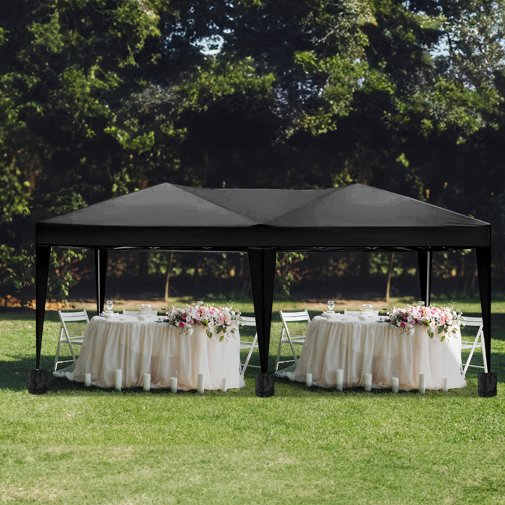 10X20ft Pop Up Wedding Party Tent with 6 Sidewalls, Heavy Duty Commercial Outdoor Canopy All Season Wind & Waterproof Canopy Gazebo with Storage Bag