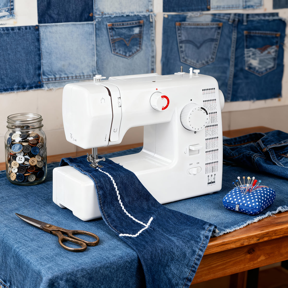 Sewing Machine -59 Needle Pedal Sewing Machine, 705 Multifunctional Home Sewing Machine, Two Options for Double Needle Sewing Mode And Single Needle Sewing Mode, Capable Of Sewing Up to 6 Layers Of Fabric, Meeting DIY Sewing Needs