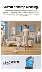 Wet Dry Vacuum Cleaner DREAME K10 Plus for Home Messes, 6.5KPa Suction and Flexible Cord or Battery Operation