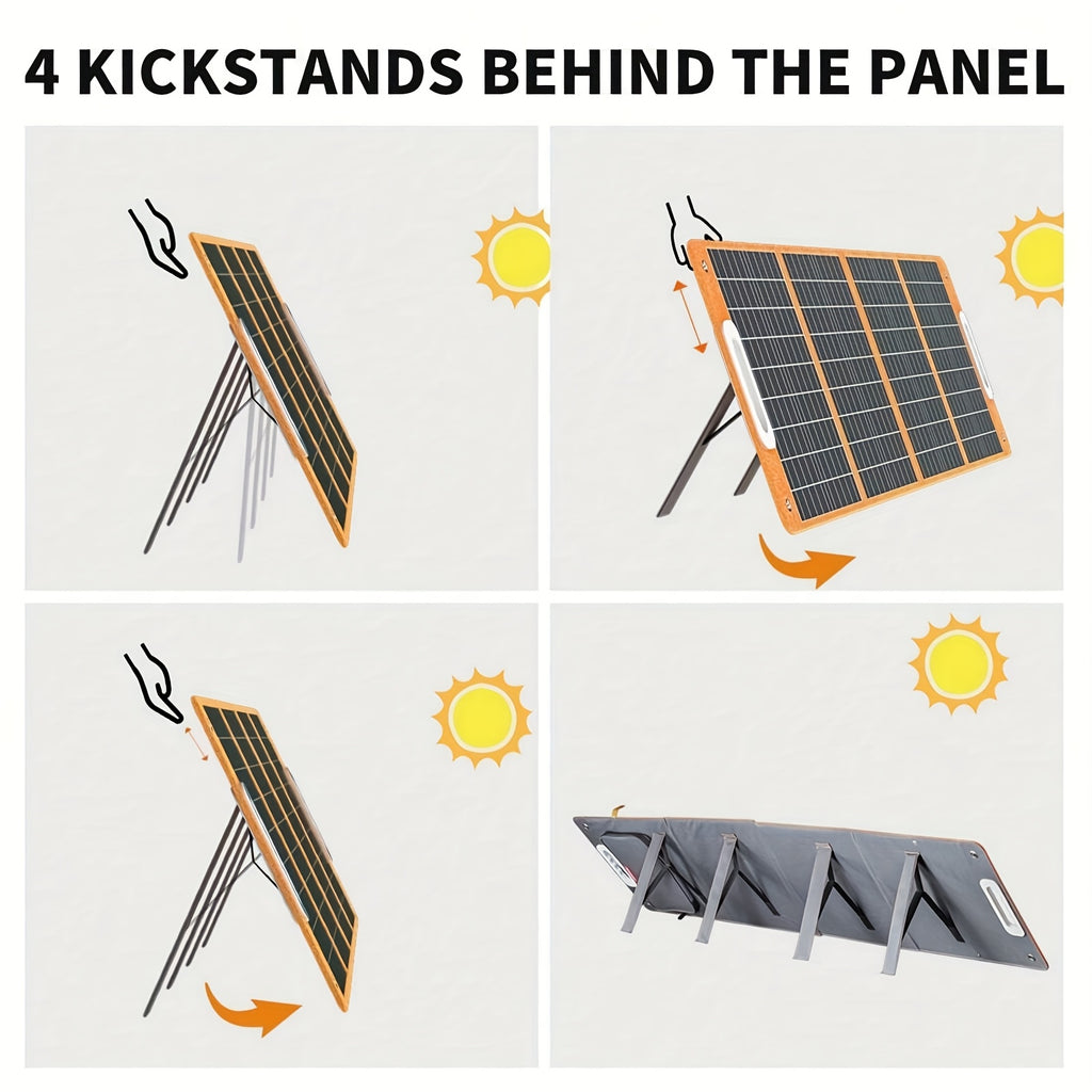 400W Portable Solar Power Station with 100W Foldable Solar Panel - 400Wh Lithium Battery Box with 400W 110V AC Outlets/DC/USB, with 60/100W Solar Panel Foldable, Ideal Off-Grid Power Supply Battery Power Bank for Home Emergency & Outdoor Camping