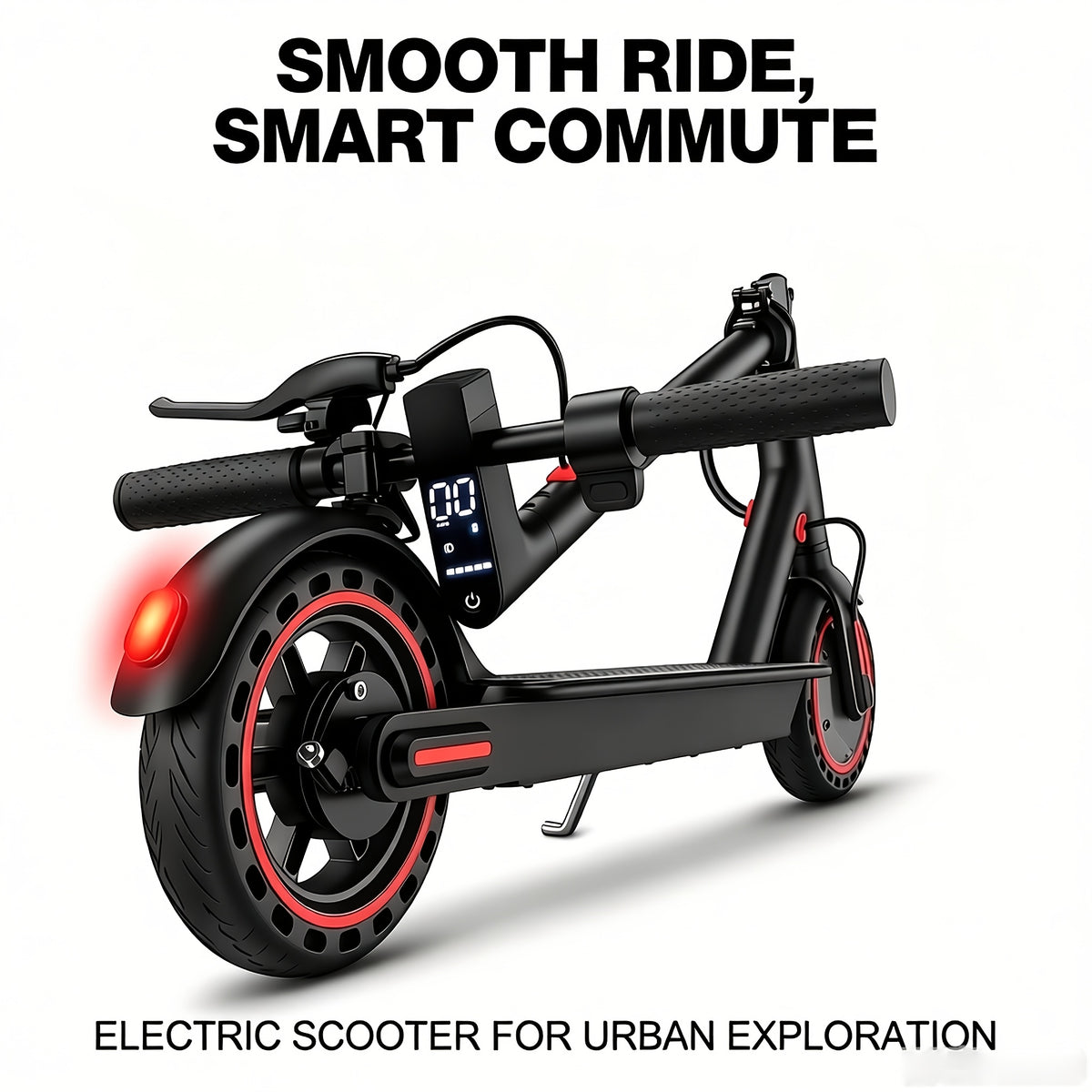 Foldable Electric Scooter for Adults And Teens, Smart Riding System, 8.5" Puncture-Proof Tires, 19 MPH Max Speed, 21 Miles Long Daily Commute Range