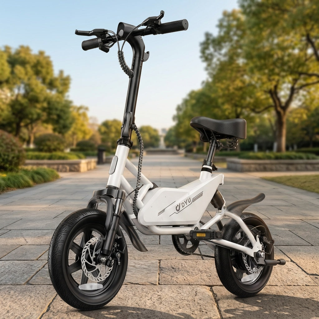 Electric Bike For Adults, 14" Ebike With 350W Motor, 36V7.8AH Battery, Commuter Electric Bicycle Dual Disc Brake, Front And Rear Suspension