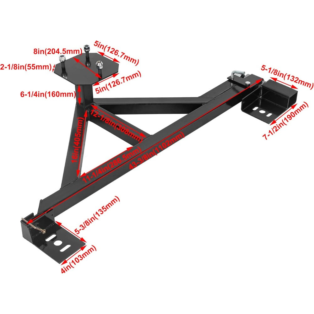 Tire Carrier Mount Compatible with All Hummer H2 wDrop Down Option Black, Heavy Duty