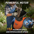 Maxlander 15-Amp Heavy-Duty Electric Wood Chipper, 11.89gal Corded Leaf Shredder, 1.75Inch Cutting Capacity, Corded Chipper With Collection Bag, Wood Chippers, Shredders, & Mulchers, Yard Waste Mulcher For Branches And Twigs