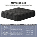 10in/12in/14in Twin, Full, Queen, King, Mattress Memony Foam And Spring, Hybrid Mattress, Medium Firmness, Lumbar Support, For Home RoomsHotels, Boxed 8in/10in/12in/14in