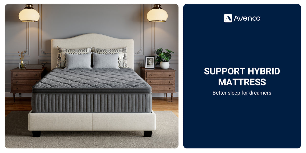 Avenco 6/8/10/12/14 inch Cooling Gel-Infused Memory Foam Mattress, Pocket Spring Hybrid Mattress,SmartS Coil, Pillow Top Design And Motion Isolation Christmas Gifts