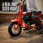 39cc 4-Stroke Gas Powered Mini Dirt Bike, No Fuel Mixing Required, Tool-Free Assembly, Heat Shield Protection, Top Speed 17 MPH, Off-Road Trail Pit Bike for Backyard Adventure, Birthday Gift Idea