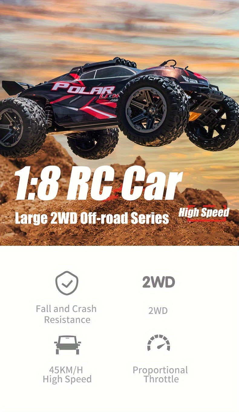 1:8 All Terrain High Speed Off Road RC Car, 45KM/H, Outdoor Drifting/Racing/Climbing, 2.4Ghz Remote Control, 3937.01inch RC Distance, Large Capacity Modular Battery, Birthday Gifts