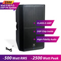 2500W P.M.P.O High-Power 15-Inch Monitor Speaker with DSP - Perfect for Professional DJs, Weddings, Churches, and High-Fidelity Sound
