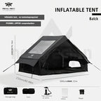 4-6 Person Inflatable Camping Tent - Easy-To-Set-Up Family Outdoor Tent with Sunshade, Windproof, Heat Insulation, And Mosquito Protection. High-Quality Design, Suitable for All Seasons, Includes Storage Bag, Air Conditioning Vent, And Chimney
