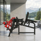 4-in-1 Adjustable Leg Exercise Bench - Single Leg Extension & Curl Machine, 350lb Capacity, Plate Loaded, Red & Black Design for Home Gym Workouts, Sturdy Construction, Leg & Thigh Lifters