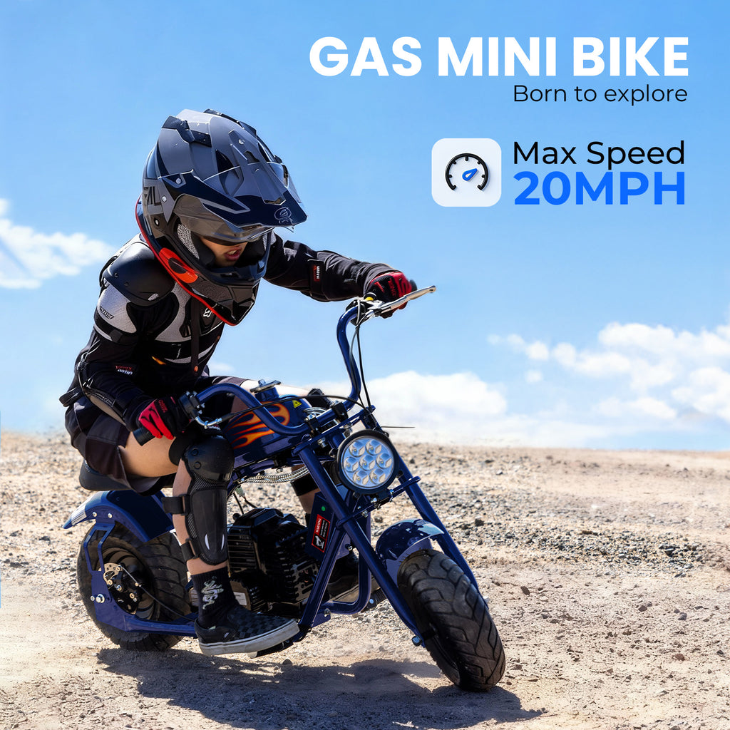 Mini Dirt Bike, DB004 Model 39 CC 4-Stroke Gas Chopper Bike with Off-Rode Tire, Disc Brakes, Max Load 160Lbs, Up to 18Mph