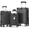 OYEROL 3pcs Hardshell Luggage Set, 20/ 24/ 28 Inch Lightweight ABS+PC Suitcase with TSA Lock, 360° Double Spinner Wheels, Expandable Design for Men & Women Travel, Black