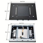 Thermostatic Shower System Set, Featuring a 14X20 Inch LED High-Pressure Rainfall Shower Head, a Luxurious Bathroom Combo with a Handheld Sprayer And Six Massage Body Jets, Including Rough-In Valve Body And Trim, Bathroom Additions in Matte Black