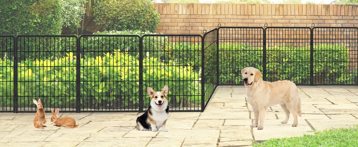 24/20/14/10 Panels Dog Playpen Outdoor, Indoor Pen for Large/Medium/Small Dogs Animals Heavy Duty Pet Exercise Pen for Puppy/Rabbit Portable Dog Fence for RV Camping Garden Yard