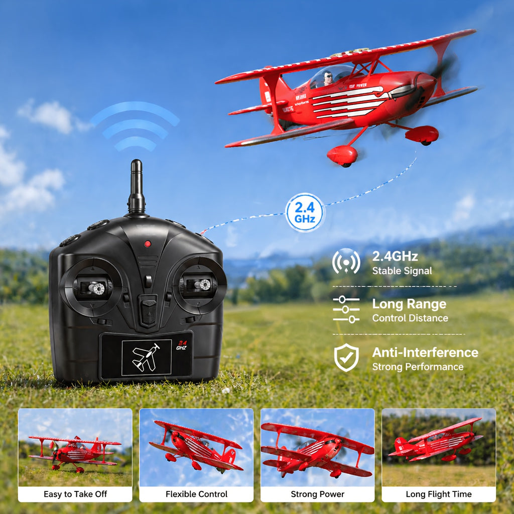 WLtoys XK A310 RC Biplane, 4CH 2.4GHz Fixed-Wing Plane, 3D/6G Mode & 6-Axis Gyro, Brushless Motor, EPP Foam, 5-7 Min Flight, RTF Outdoor Aerobatic Aircraft For Beginners Hobbyists