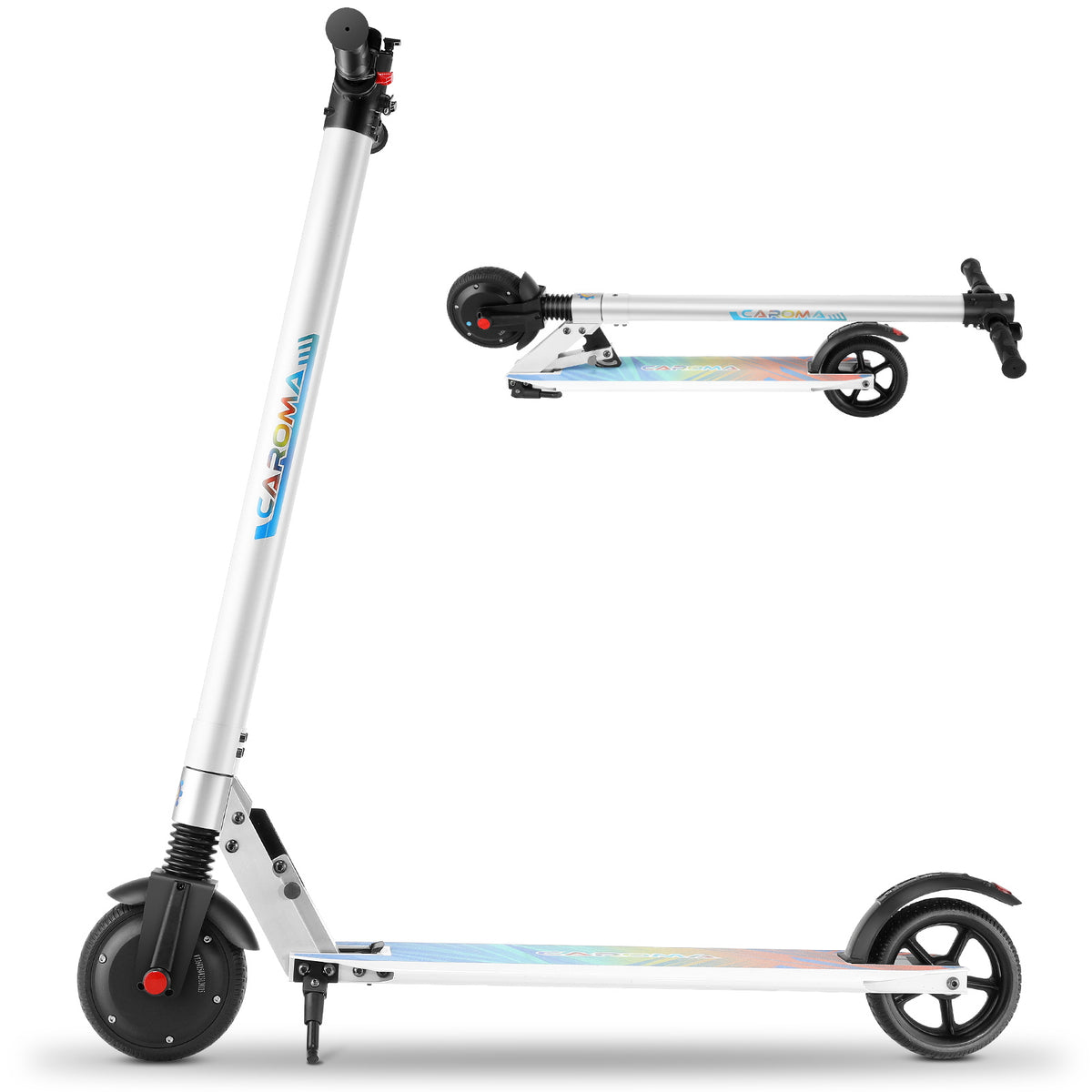 Foldable Electric Scooter for Commutes, Caroma E5B with LED Display and Dual Braking System
