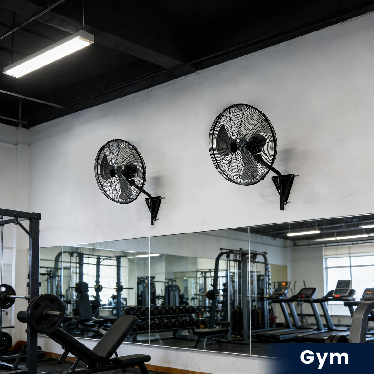 [Wall Mount Fan] 2pcs Wall Mount Fan - 20 Inch Oscillating, 3-Speed High Velocity, Max. 7000 CFM, Industrial Wall Fan for Indoor, Commercial, Residential, Warehouse, Greenhouse, Workshop, Basement, Garage, Black