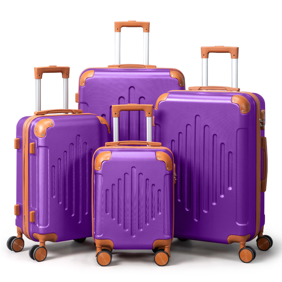 4 Pc Luggage Sets, Durable Hard Shell 4 Piece Set Suitcase with Spinner Wheels, Hardside Lightweight Luggage set, Large Travel Luggage Set (16"20" 24" 28"), mixed color