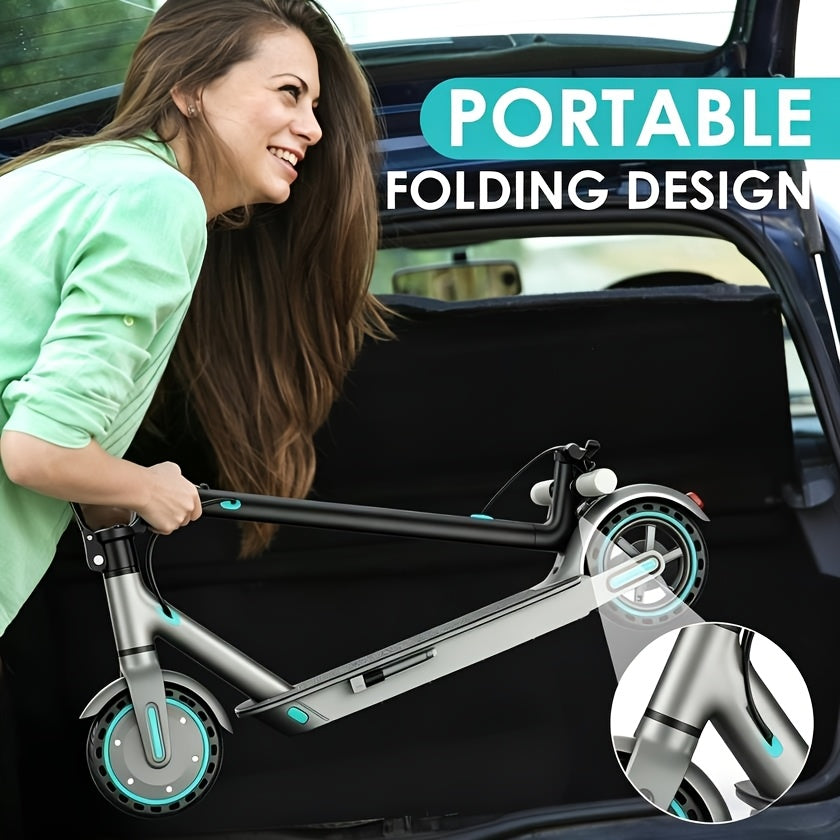 Foldable Adult Electric Scooter, 350W Motor, 8.5 Inch Solid Tires, 15-20 Miles Long Range, Dual Braking LED Display Commuter E Scooter