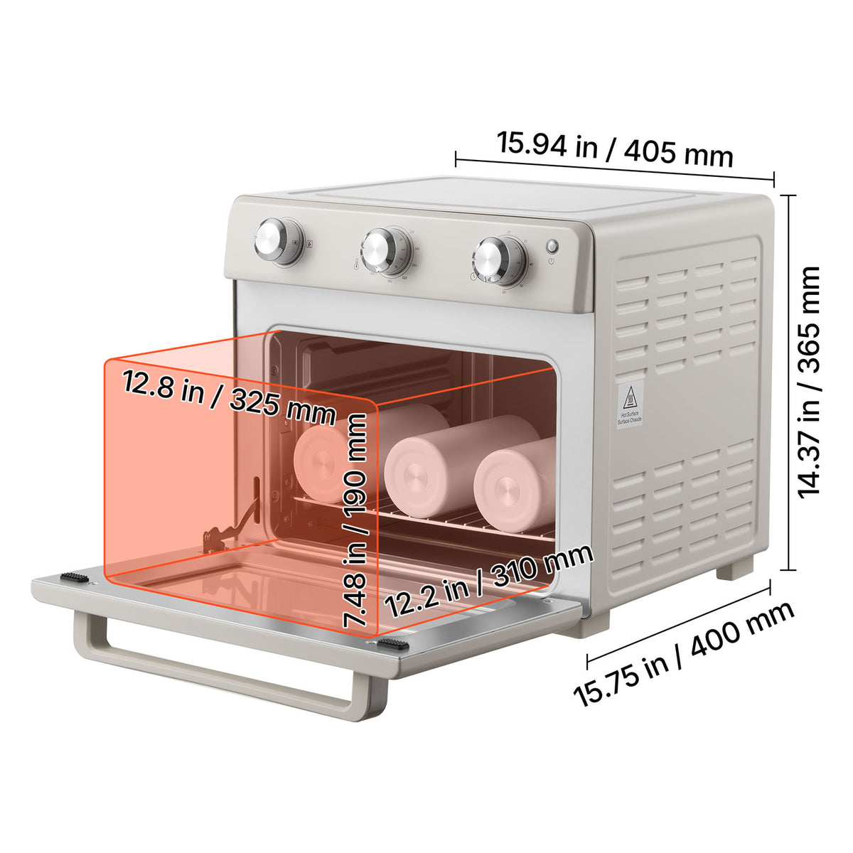 VEVOR Sublimation Oven Machine, 26 Qt, Fits 40oz Tumblers, Standard model / With 1 Heat Air Gun model, 50 Shrink Films, 1 Tape and 2 Heat Gloves, 360° Turbo Convection for Sublimation Blank Tumblers, Mugs, Bowls, Off-White