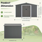 6X8ft Outdoor Garden Storage Shed ，Storage Tool ，with Sliding Door for Lawn Equipment, for Garden Backyard