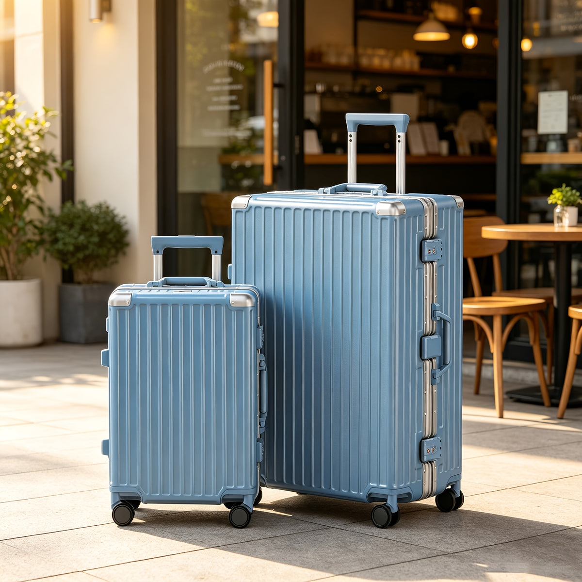 Zipperless Luggage with Spinner Wheels TSA Approved Large No Zipper Aluminum Frame Luggage PC+ABS Hard Travel Suitcase 28inch Checked Hard Shell Suitcases Or Luggage Set 2pcs (20inch Carry On+28inch Checked)