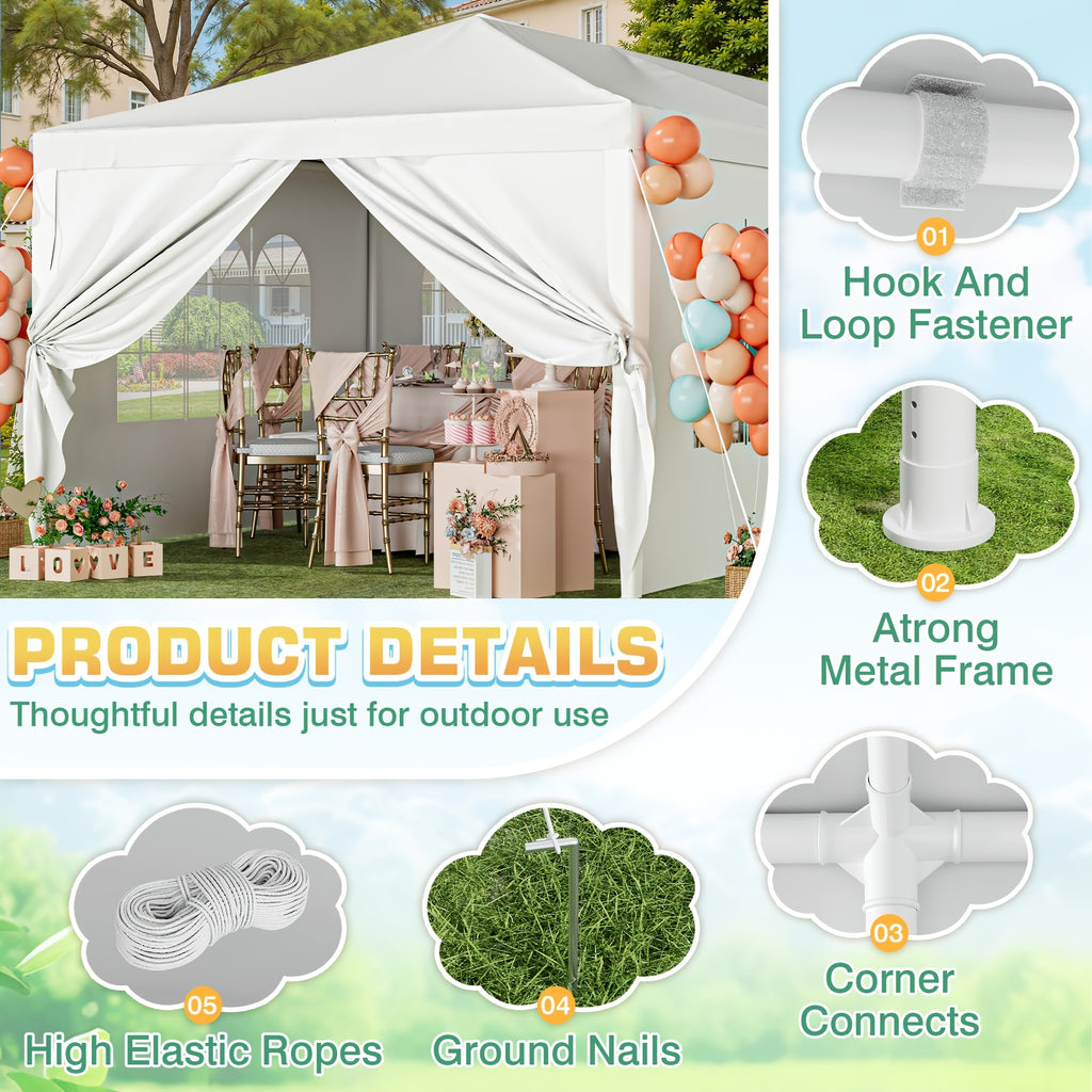 GUNJI 20x40FT & 13*26FT Heavy Duty Outdoor Party Tent, White Wedding Canopy With Removable Sidewalls, Roll-Up Doors, Storage Bags, Event & Commercial Gazebo Shelter