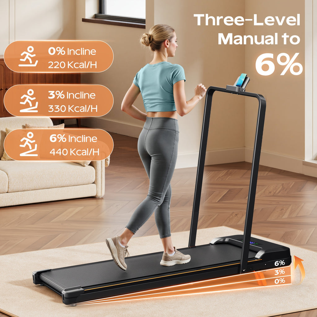 Incline Walking Pad Treadmill with LED Display for Home and Office Walking, Jogging or Running