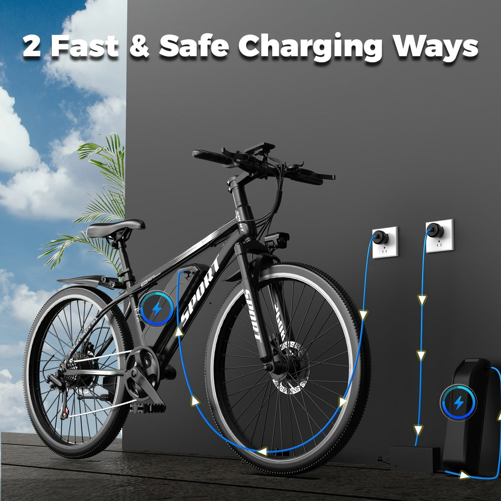 26-Inch Electric Power-Assist Bicycle, 48V 10AH Removable Battery, 749W Peak Power Motor, Up to 45 Miles Range, Max Speed 24MPH for Easier Travel. an Ideal Gift Choice!