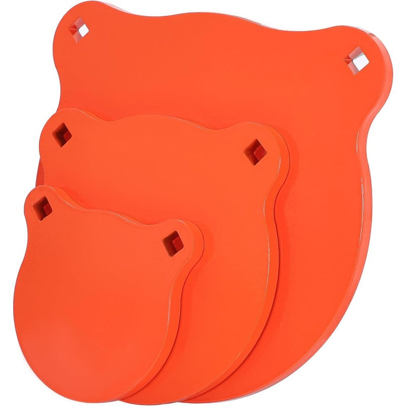 Outdoor Steel Target Stand Shooting System with 3 Gong Targets and 1 Torso Target, Powder-Coated Black Stand, Target Stand Kit