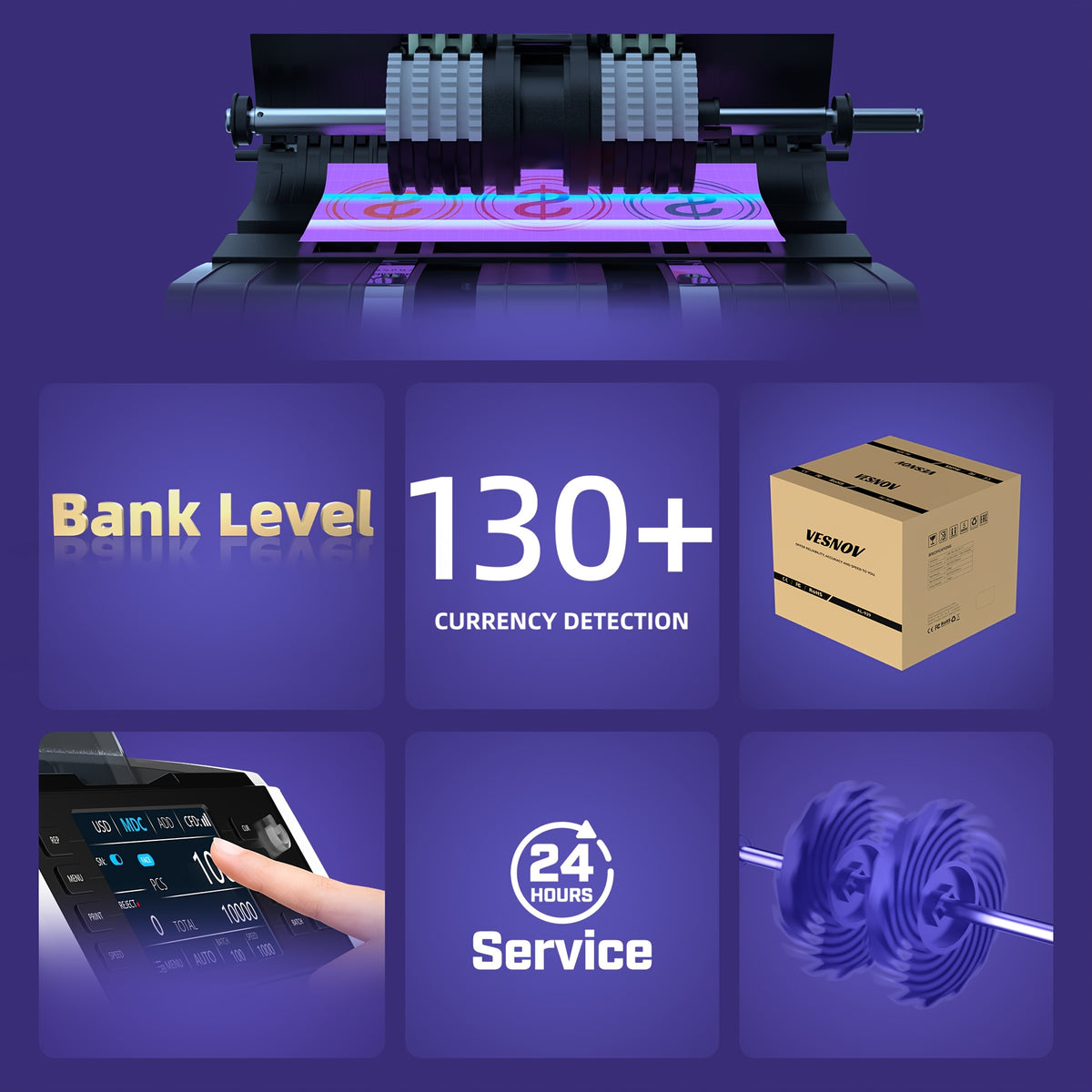 [Black Friday] Mixed Denomination Money Counter Machine, Value Counting, N70 Bill Counter With UV/MG/IR/MT Counterfeit Detection, 3.5" TFT Display Cash Counting Machine, Office Supplies, Black Friday
