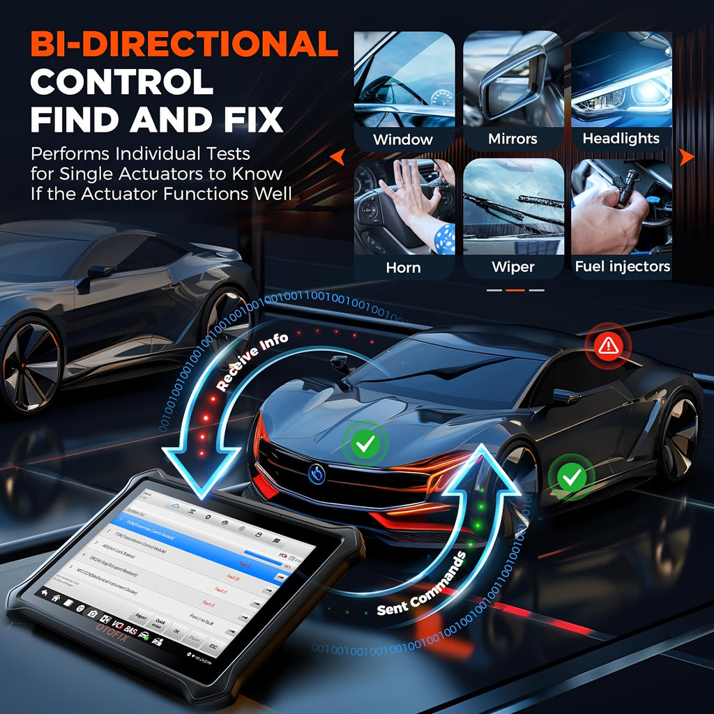 OTOFIX D1 Lite Bidirectional Scanner Full System Diagnostic Key Coding TPMS FCA Autoauth, Key Programming, Test, CANFD & DOIP, Auto VIN, No Wireless Function, Without Battery