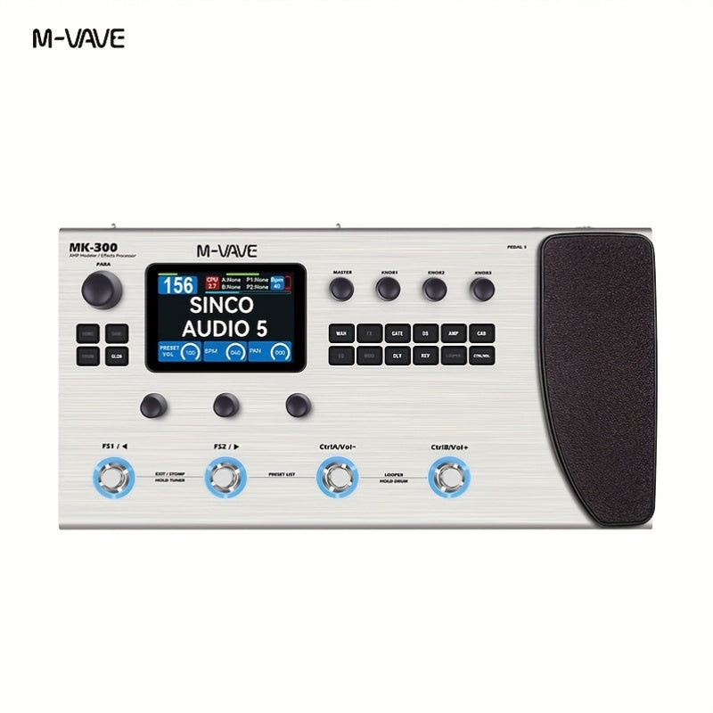 M-VAVE MK-300 Electric Guitar Comprehensive Effect Device, Accompaniment Loop, Analog Speaker And Sound Card Equipment, Bass Phrase Loop Drum Machine