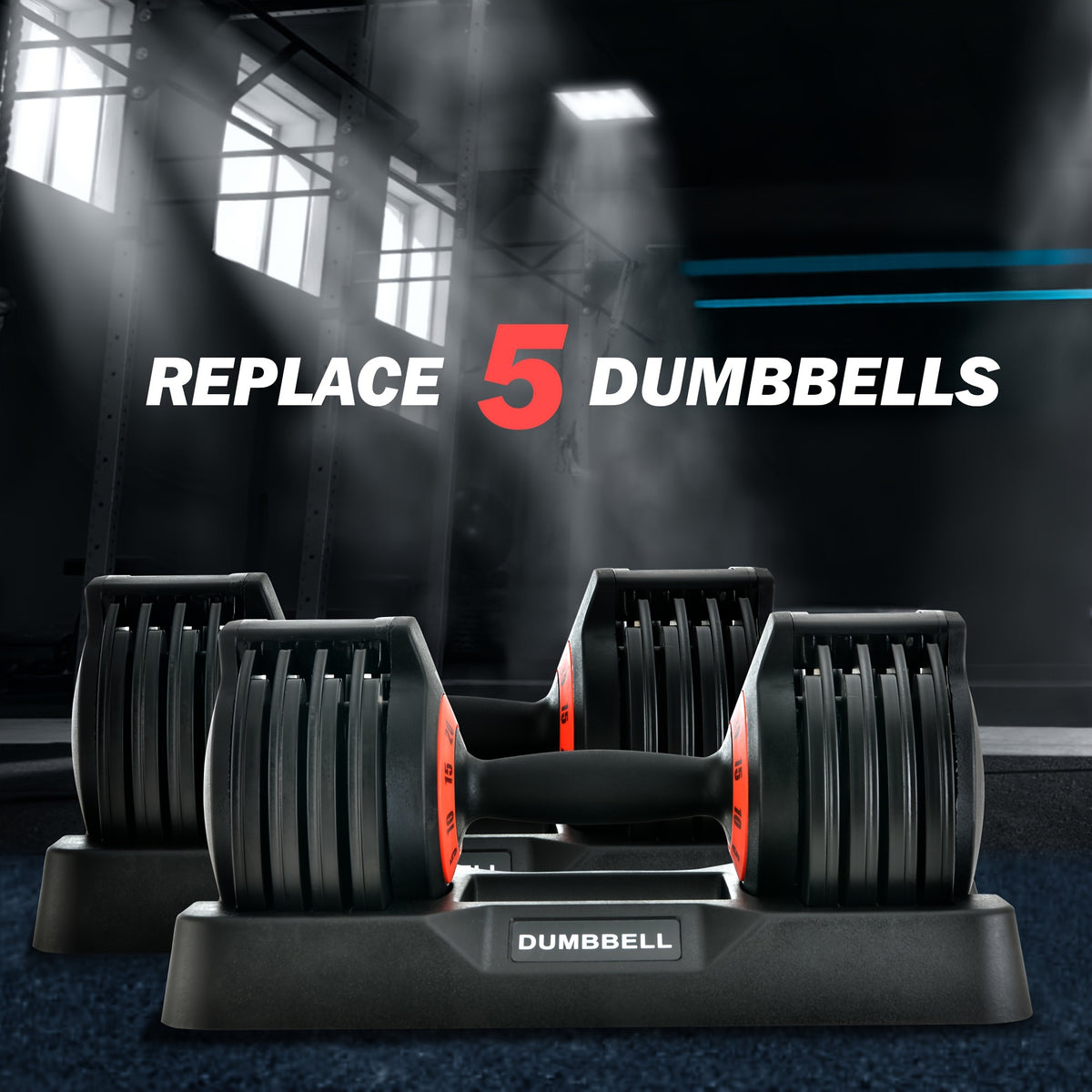 Set of Adjustable Dumbbells Weighing Up to 55 Pounds, Featuring Weights of 11, 22, 33, 44, And 55 Pounds. This Compact 5-In-1 Dumbbell Set Allows for Quick Adjustments, Making It Ideal for Full-Body Workouts And Home Fitness Routines