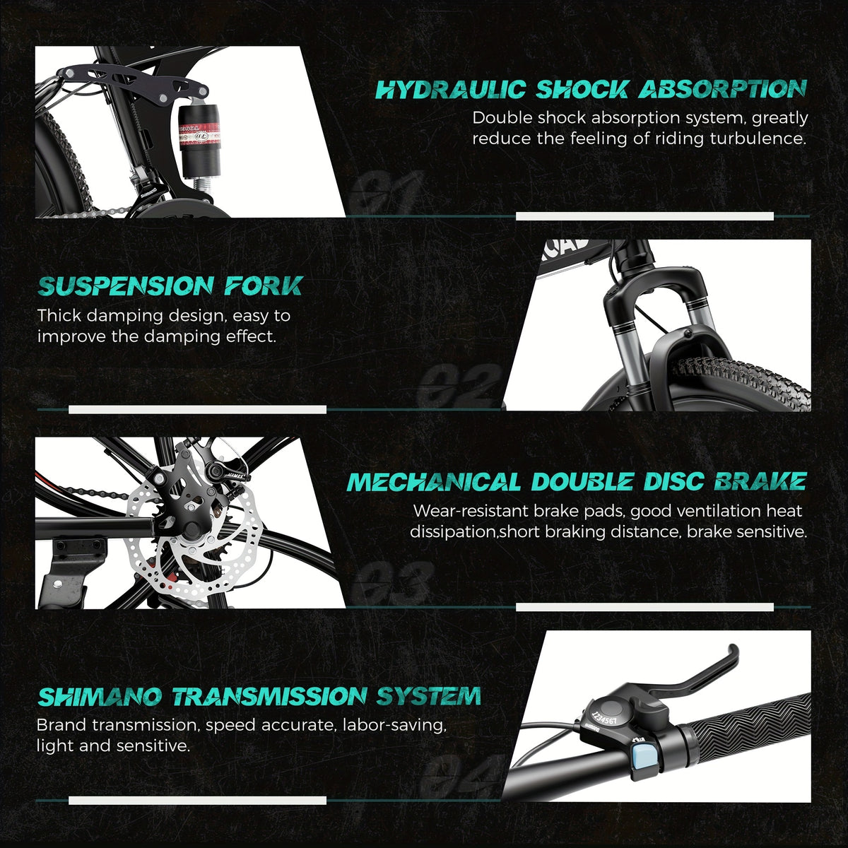 26-Inch Folding Mountain Bike for Adults and Teens — 21-Speed Full-Suspension Design with Dual Disc Brakes