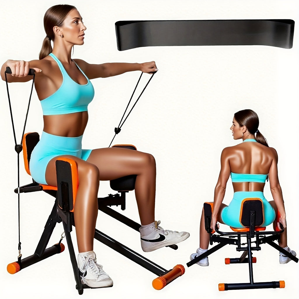 Hip Abduction Trainer for Home Glute and Thigh Workouts with Two Pull Ropes and 2 Adjustable Resistance Levels