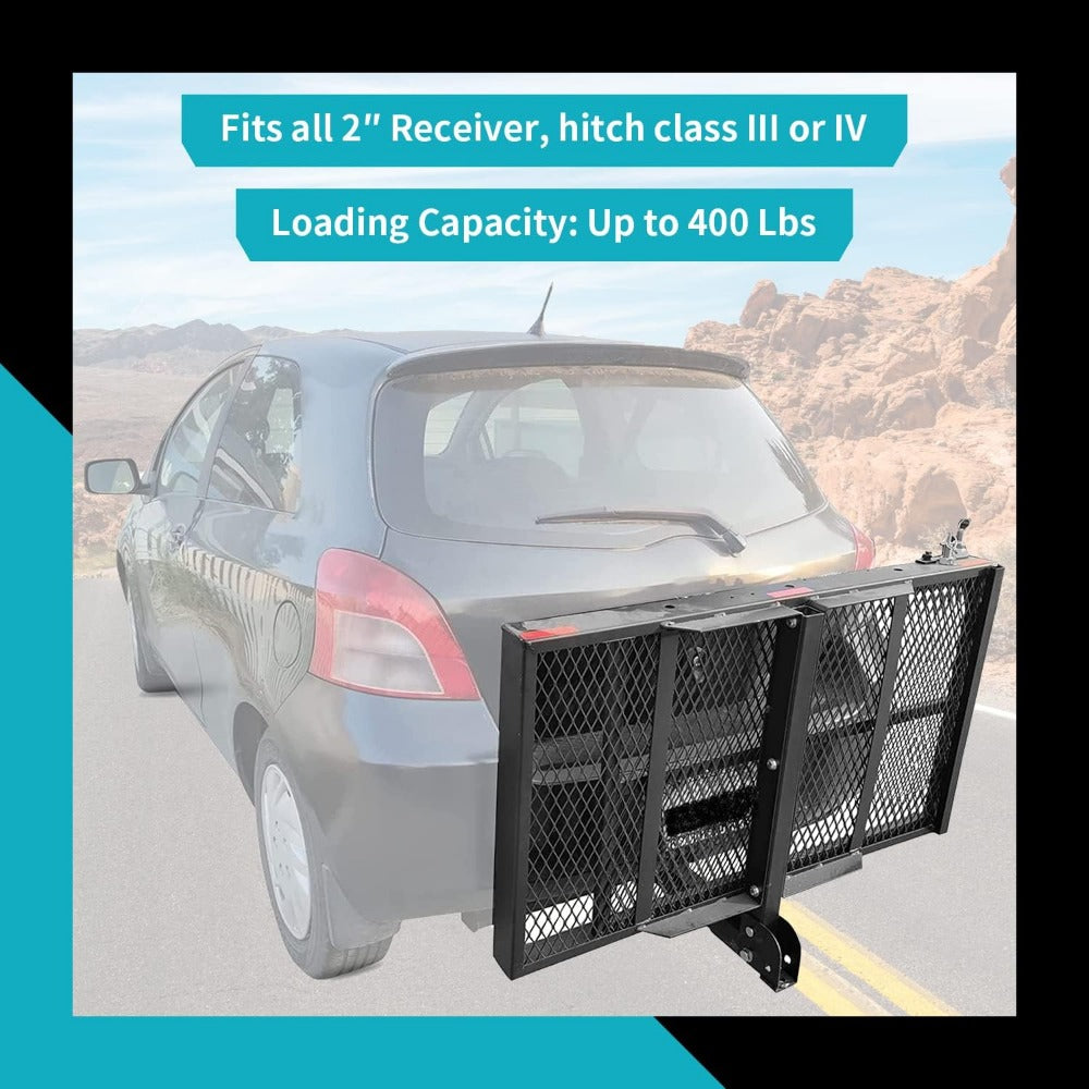 New Mobility Carrier Ramp Hitch Mounted for Wheelchair Electric Scooter with Rack Ramp 400 lbs (halloween & car accessories)