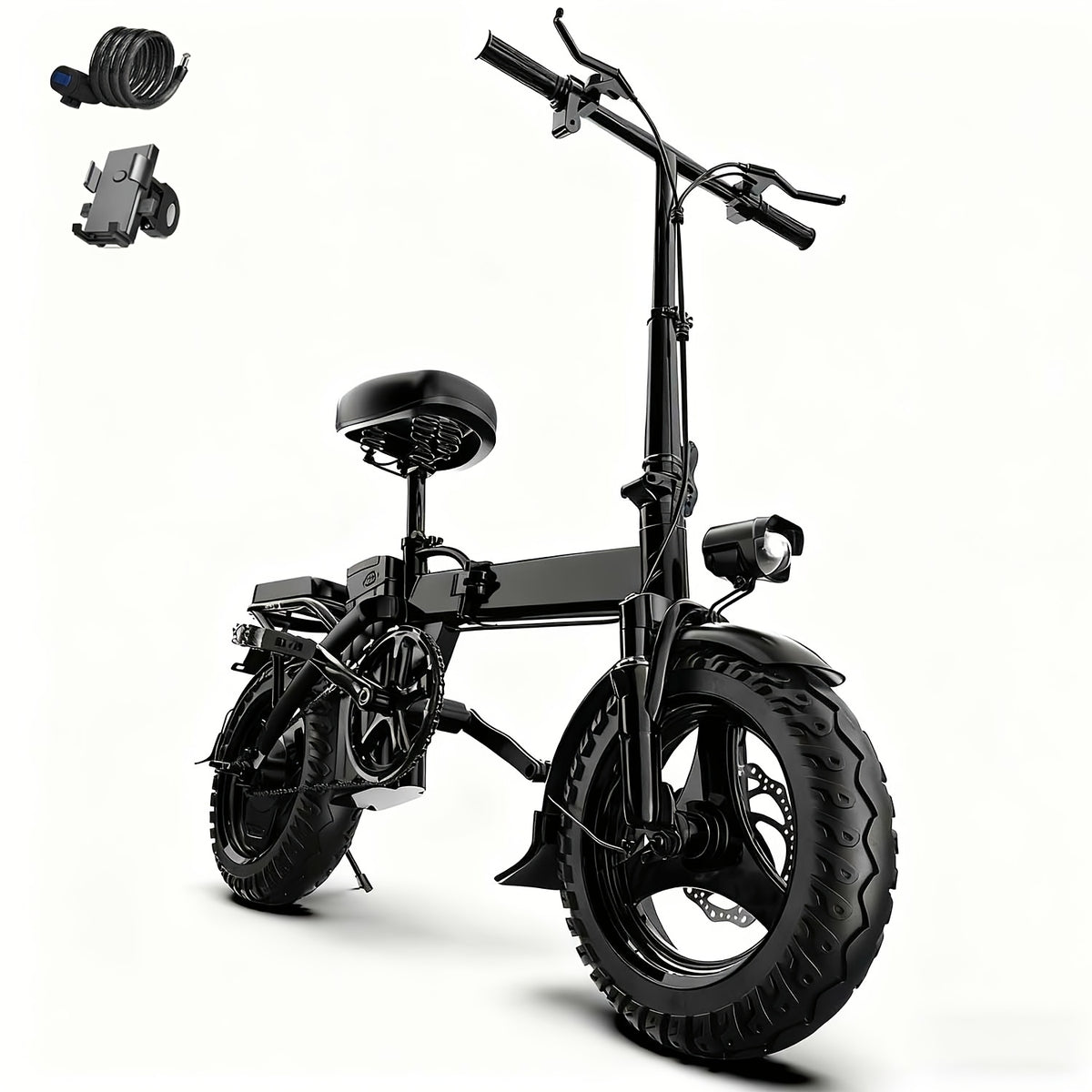14-inch Electric Bike For Adults With 500W Power Motor, 20/25MPH Speed, 48V 7.8Ah/10Ah Removable Battery, Dual Disc Brakes Electric Bicycle, 3 Riding Modes And, Portable And Compact E-bike That'S Perfect For Urban Commuting