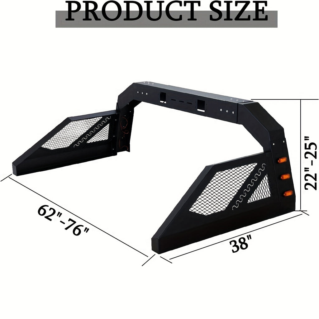 Truck Roll Bar Chase Rack Adjustable, Universal Fit for Pickup Trucks Extendable Chase Rack Sports Bar
