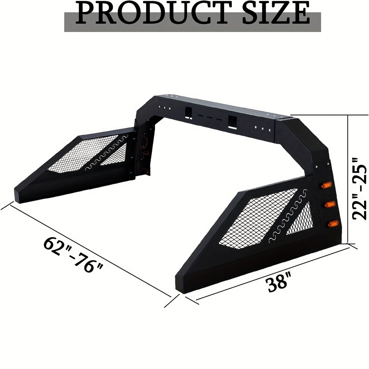 Truck Roll Bar Chase Rack Adjustable, Universal Fit for Pickup Trucks Extendable Chase Rack Sports Bar
