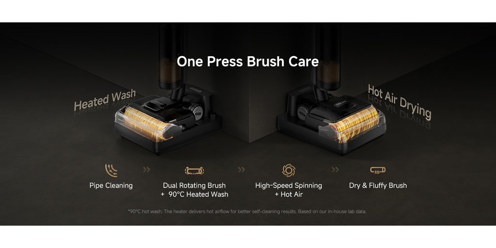 Refurbished DREAME H12 Pro Flexreach Wet Dry Vacuum Cleaner, 0 Tangle Cordless Vacuum Mop All-In-One for Hard Floors, 180° Lie-Flat Floor Cleaner Machine with 194°F Hot Self-Cleaning, 50Mins Runtime