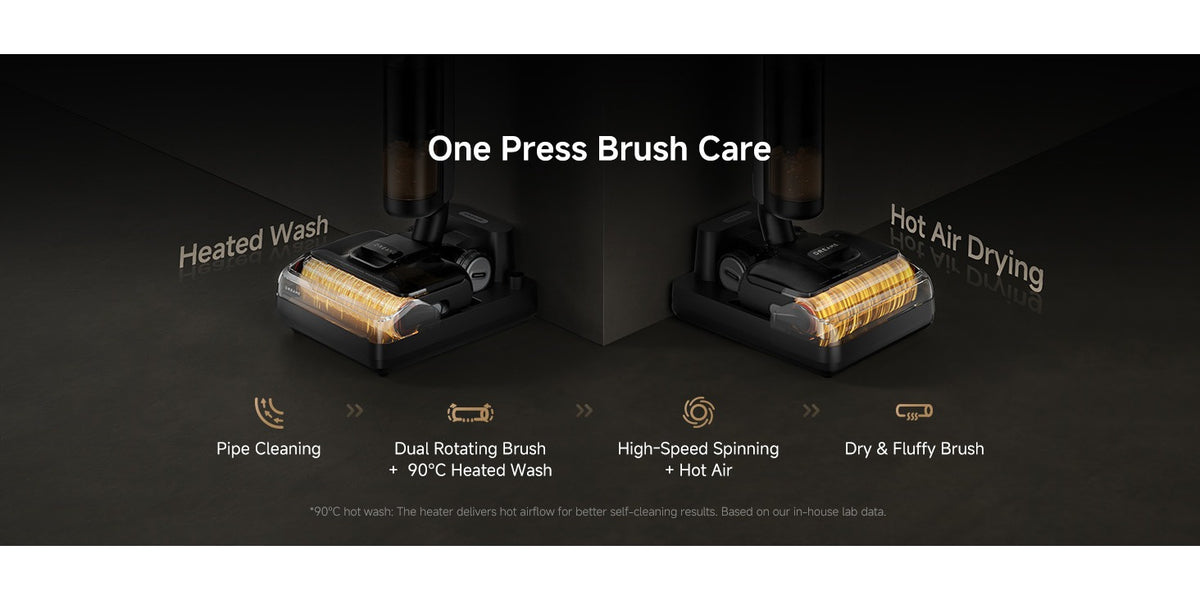 Refurbished DREAME H12 Pro Flexreach Wet Dry Vacuum Cleaner, 0 Tangle Cordless Vacuum Mop All-In-One for Hard Floors, 180° Lie-Flat Floor Cleaner Machine with 194°F Hot Self-Cleaning, 50Mins Runtime