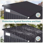 ULSMVOC 8X4 FT Outdoor Storage Shed With Triple Lockable Doors, Metal Storage Cabinet With Sloping Roof For Tools, Bicycles & Garden Equipment, Ideal For Patio & Courtyard
